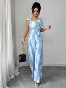 Elenzga Women's Striped & Printed Metal Bucket Jumpsuit - Multicolor - View 7