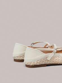 Styleloop Women Shoes Holiday Style Woven Shoes Noodle Belt Women's Flat Shoes Holiday Style Wear BOHO Wear American Retro Style Bohemian Style Western Style Music Festival Wear Party Wear Flat Women's Shoes - Apricot - View 5