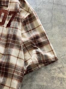 AXEPEAK Áo sơ mi nam tay ngắn in họa tiết kẻ caro cài nút phía trước, thường ngày, đa năng - Nhiều màu - Xem 5