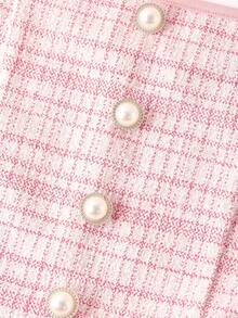 Ellevyn Women's Plaid Square Collar Button Design Sleeveless Elegant Mid-Length Dress - Multicolor - View 4