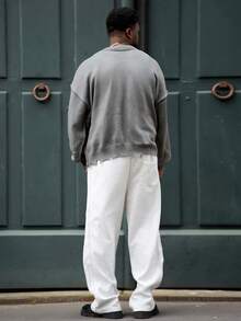 Heavens Edit Pantalones rectos y sueltos casuales para hombre, otoño - Gris - Ver 2