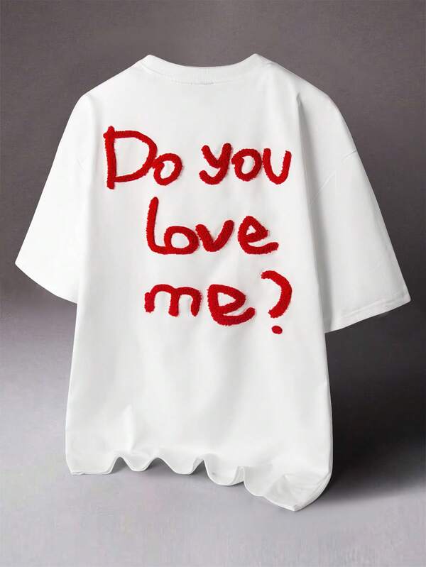 STYNVO 男士 INS 印花“WHERE IS LOVE?”休闲街头风短款宽松 T 恤