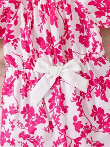 SHEIN Baby Girl Cute Casual Romper, Summer - Hot Pink - View 6