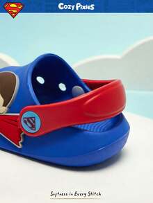 SUPERMAN X Cozy Pixies 1 双时尚百搭 DC 超级英雄可爱露趾防滑透气镂空拖鞋，男婴鞋，适合室内外穿着 - 藍色 - 查看 9