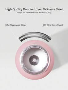 GLOWMODE 34 OZ Sip And Go Double-Layer Stainless Steel Loop Handle Magnetic Phone Holder Non-Slip Base Water Bottle Daily Casual Office Active - Red - View 4