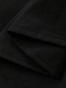 Dazy Plus Plus Size Summer Casual Patchwork Textured Fabric Sleeveless Dress Sundress - Black - View 3