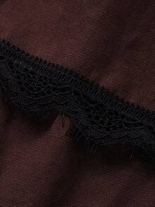 Livesso Cotton Pleated Skirt For Women - Coffee Brown - View 3