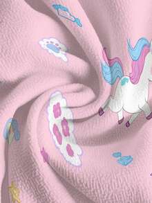 TaskEZ Rainbow Pony Pink Women's Scrub Uniform Top - Multicolor - View 5