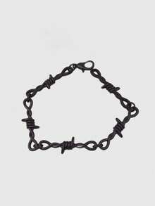 ROMWE Goth Nam Xoắn Trang trí Vòng tay - màu đen - Xem 1