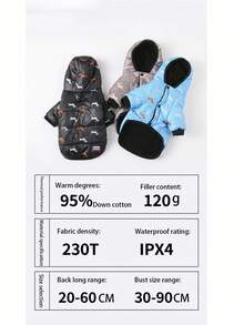 1pc Dog Print Pet Jacket, Suitable As A Gift For Pet Owners - Black - View 4