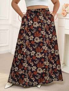Reflora Plus Size Women Summer Casual Printed Pocket Skirt Carnival Costume Look 2026 Women Carnival Costume Spring Breaks Floral Vacations Summer Skirt - Multicolor - View 8