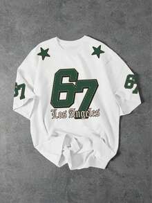 GENIUS ODE 男士极简印花圆领短袖T恤 - 白色 - 查看 1