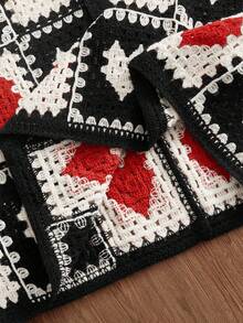 Manfinity Unisex 男士夏季度假心形镂空针织毛衣 - 彩色 - 查看 7