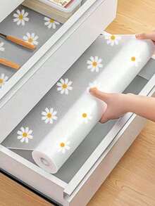 1pc Cute Daisy Printed Kitchen Cabinet Non-Slip EVA Drawer Liner Oil-Proof Moisture-Proof Mildew-Proof Self-Adhesive Paper Waterproof Cuttable Shelf Liner For School,Office,Household,Travel ,Dehumidifier For Home - Multicolor - View 7