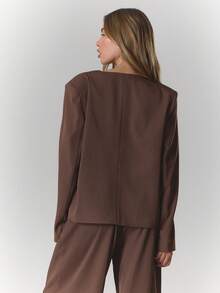 MUSERA 女士西装外套 - 咖啡棕 - 查看 4