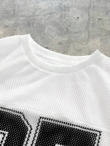 AXEPEAK Men's Mesh Fabric Digital 95 Print Sleeveless Tank Top - White - View 3