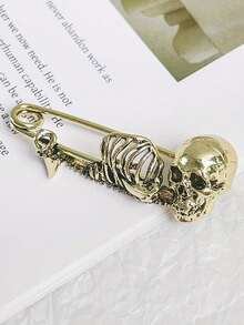 1件复古骷髅胸针，深色哥特式胸针，服装腰封配饰，珠宝首饰。生日毕业典礼家居装饰万圣节装饰秋季装饰房间装饰的最佳礼物 - 彩色 - 查看 18