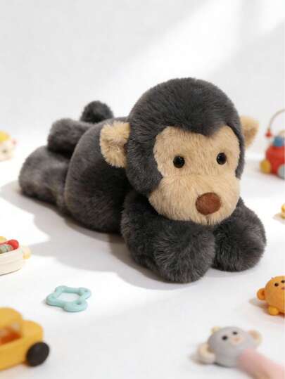 POKOJA LAND - BESTSELLERS Smile Monkey Plush Doll, Dark Gray Monkey Toy, Soft Touch, Durable Material, Can Be Used As A Pillow, Is A Great Gift For Children, Birthday, Christmas, Valentine's Day Spring To Summmner