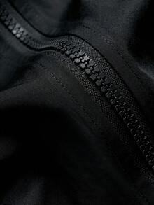Manfinity Roghcode Men's Cross Print Zip Collar Short Sleeve Shirt - Black - View 7