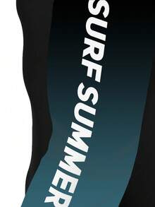 Manfinity KASUA Men's Letter Print Ombre Raglan Long Sleeve Surf T-Shirt - Multicolor - View 5