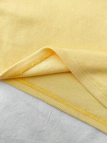 SHEIN Teen Girls Asymmetric Shoulder Ruched Waist Camisole Top, Pale Yellow - Yellow - View 5