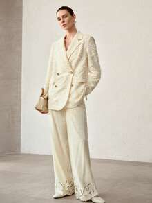 MOTF PREMIUM WOMEN'S ELEGANT DOUBLE-BREASTED BLAZER - Apricot - View 5