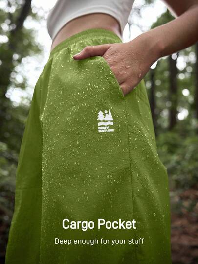 In My Nature Women's Letter Print Elastic Waist Pockets Wide Leg Outdoor Pants Women Hiking Cargo Pants Cargo Sweatpants Camping Pants Cargo Jorts