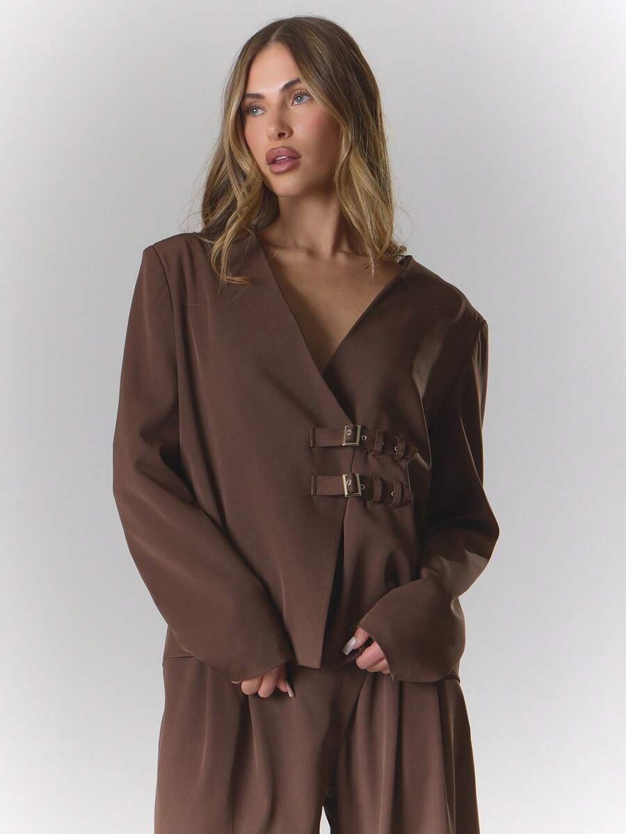 MUSERA 女士西装外套 - 咖啡棕 - 查看 1