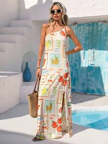 Vivid Eden 度假风露背高开衩波西米亚风多色印花女装 - 彩色 - 查看 7