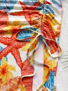 Soleia 女士印花吊带背心和开衩裙两件套，夏季 - 彩色 - 查看 6