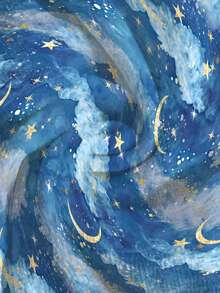 TaskEZ Women's Starry Blue Scrub Uniform Top - Multicolor - View 5