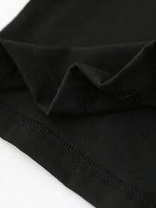 Kpop 女孩图案印花圆领短袖休闲百搭T恤 - 杏色 - 查看 4