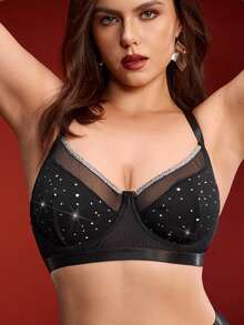 EmpressEnvy Plus Size Underwire Bra With Lift And Support, Suitable For Larger Busts - Black - View 4