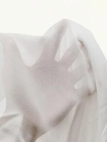 Amplova Women's High Collar Backless Tie Asymmetrical Hem Semi-Sheer Cover Up - White - View 11