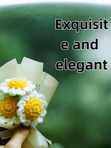 1pc/2pcs Creatively Knitted Pom-Pom Daisy Bouquet Is The Perfect Decorative Gift For Birthdays, Valentine's Day, And The Back-To-School Season. - Multicolor - View 3