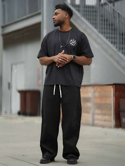 Heavens Edit 男士时尚印花宽松短袖T恤 | 优雅设计 | 夏季必备 | 轻松搭配，展现你的风格，2000年代风格