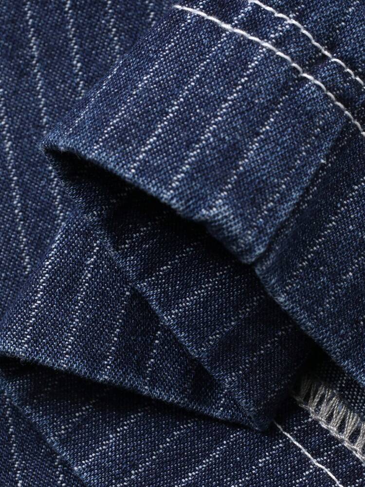 Men's Summer Letter Embroidery Washed Original Color Denim Shorts