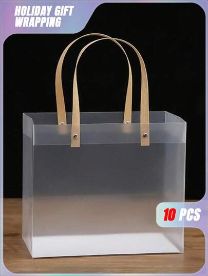 10个透明礼品袋，用于包装和储存节日礼物情人节、情人节婚礼、生日、储物盒