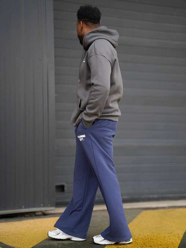 Heavens Edit 男士秋冬简约鸟类印花口袋抽绳连帽卫衣，长袖上衣