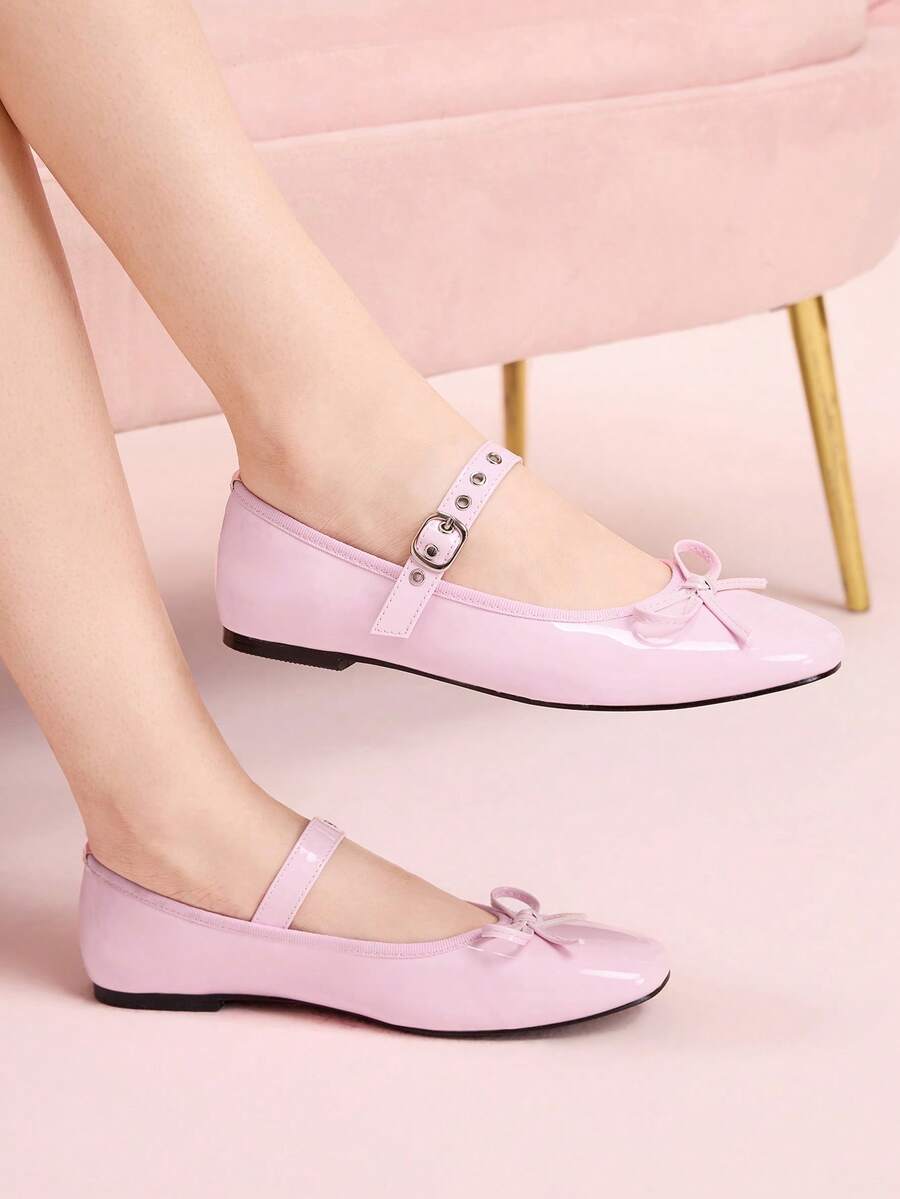 CUCCOO DOLLMOD Round Toe Comfortable Pink Bow Fashionable And Elegant Women's Flat Shoes Spring Shoes Spring Break Easter - girl powder - View 1