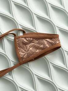 Swim Vcay 2026 New Spring/Summer Women Micro Bikini Beach Vacation Casual Top - Brown - View 5