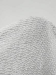 Elenzga Blusa de punto sin mangas con textura y fruncido lateral, de estilo casual y elegante para mujer - Blanco - Ver 9