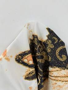 EMERY ROSE Bộ áo liền quần dáng rộng cho nữ với họa tiết mèo dễ thương và in 3D, kiểu dáng thời trang và thoải mái. - Màu vàng - Xem 7