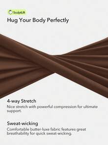 OutZeal 女士吸汗中度压缩交叉腰侧口袋紧身裤，适合日常健身和普拉提 - 棕色 - 查看 4