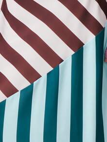 Nöista Sleeveless Strappy Dress Features Bold Diagonal Stripes. With A Flattering Asymmetrical Hem . With Adjustables Staps On Back. Spring, Summer, Women. - Multicolor - View 6