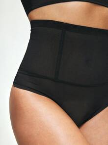 SHAPORA 1件女士黑色透明塑身裤 - 黑色 - 查看 6