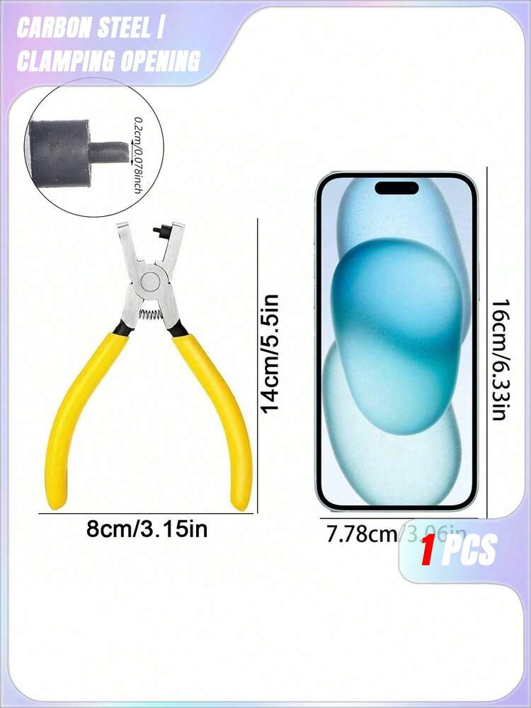 1 件通用手持式皮带打孔工具，适用于皮带、鞋带、表带、男士情人节、情人节婚礼、生日、钳子、工具、活页夹 - 黃色 - 查看 3