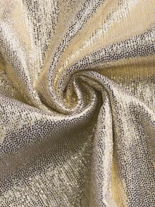 SHEIN LUNE Blusa sin mangas de cuello alto metálica para mujer - Dorado - Ver 6