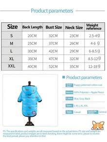 1pc Dog Print Pet Jacket, Suitable As A Gift For Pet Owners - Black - View 2