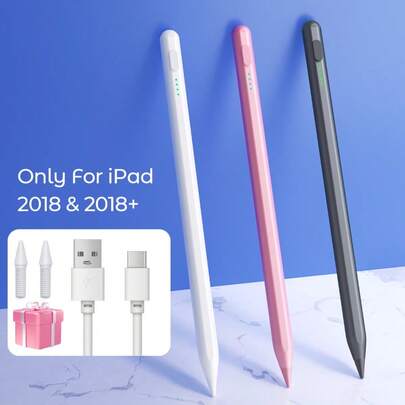 Teckwe 适用于 iPad 和触摸屏的触控笔，高灵敏度和高精度电容式触控笔，配备 2 个可更换笔尖，支持 USB-C 快速充电、防误触和倾斜感应。